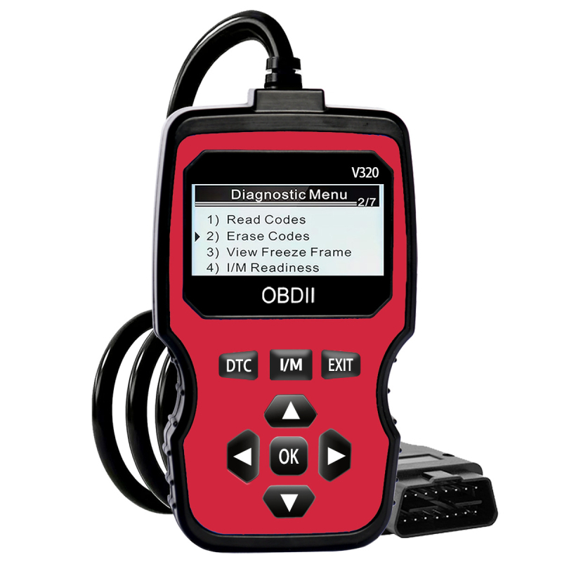 Instrument de diagnoză OBD2 pentru motorul automobilului V320 –citire coduri; suport multilingv; model: V320