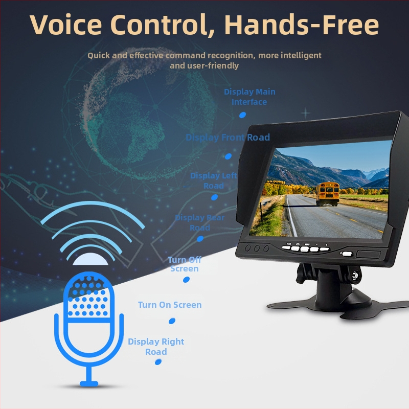Τετρακαναλικός οθονικός παρακολούθησης φορτηγού με φωνητικό έλεγχο στάθμευσης, IPS πάνελ, ανάλυση 1920x1080, είσοδοι AHD/CCD, 12–24V