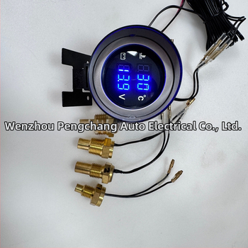Dva v jednom merač teploty vody a napätia, pištoľový typ, okrúhly digitálny LCD displej, 9–36V, pre automobily