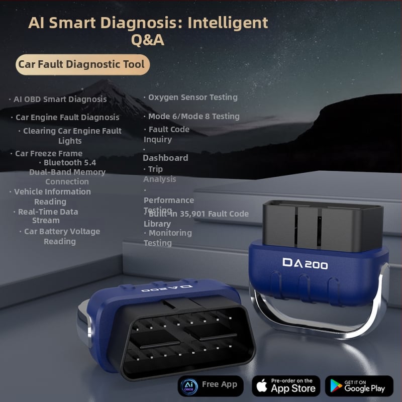 Bluetooth OBD2 automobilni dijagnostički alat – čitanje kodova, dijagnostika kvarova, Da200, 9–16 V, -20 do 60°C