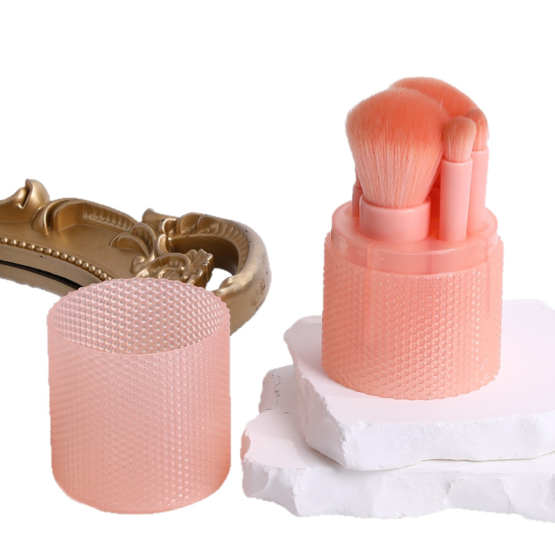 5-частен комплект четки за грим: руж, контуриране и детайли за очи, с диамантена дръжка — подходящ за пътуване