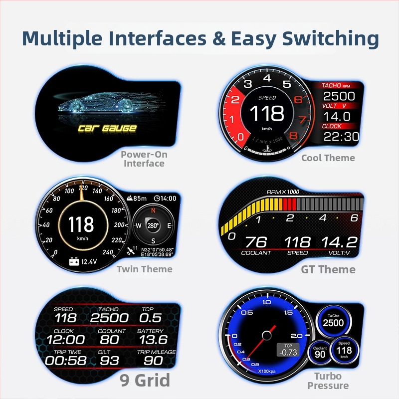 F15 Afișaj LCD Head-Up pentru mașină, intrare OBD, Rezoluție HD, Alimentare USB, Compatibil universal