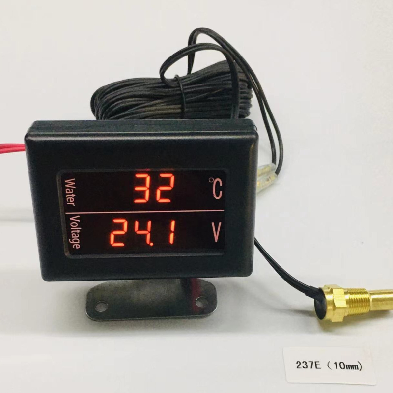 Digitalni LCD mjerač temperature vode i voltmetar — 2-u-1 za automobile, kamione i poljoprivredna vozila