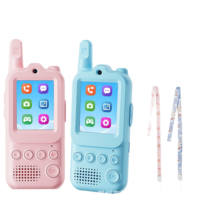 Walkie-Talkie video pentru copii cu ecran, 2,4 GHz, 1 canal, comunicație HD, baterie Li-ion 650 mAh