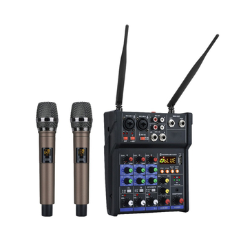 4-καναλικός μίκσερ με ενσωματωμένο ενισχυτή, USB και Bluetooth (Μοντέλο G4, 220W, Voice Transferor)