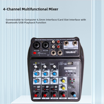 Yalimic 4-kanálový USB Bluetooth zvukový mixér pre počítačové nahrávanie a živé vysielanie