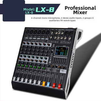 VRF LX8 profesionálny zvukový mixér s 8/12-kanálovým DSP efektom, USB a Bluetooth
