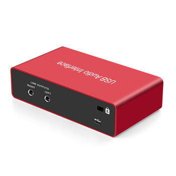 GAIA AR001A Professzionális USB Külső Audió Interfész 2-csatornás Mikrofon/Line bemenetekkel és elülső- és hátsó vonali kimenetekkel