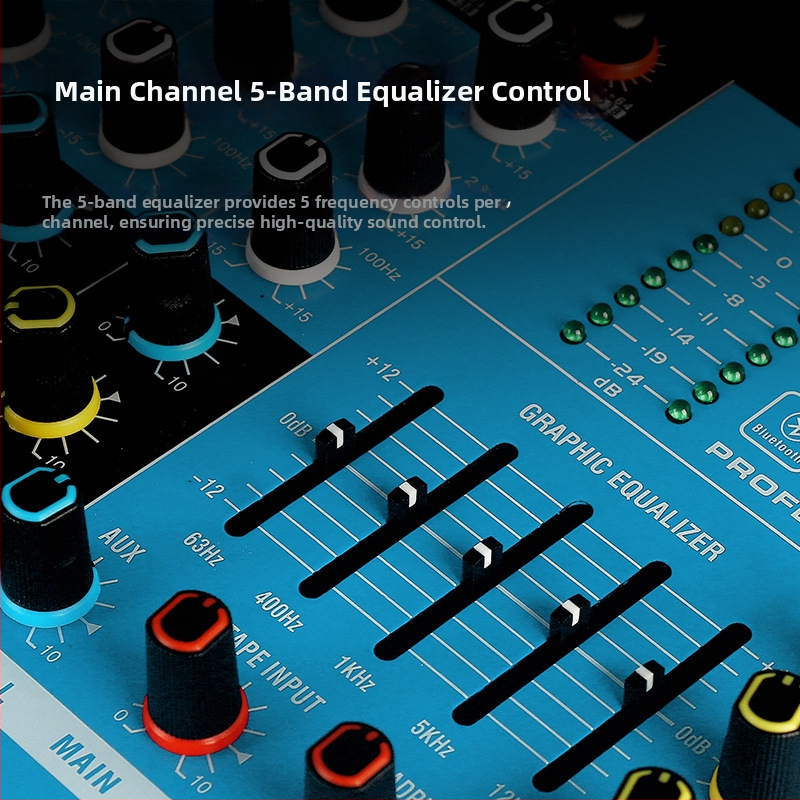 Profesionálny 7-kanálový kompaktný mixér s phantom power, USB a Bluetooth