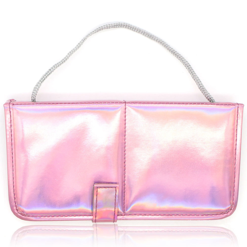 Set de 10 pensule de machiaj cu motiv unicorn, peri din fibre sintetice, husă PU, mâner din plastic, portabil