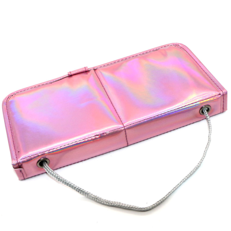 Set de 10 pensule de machiaj cu motiv unicorn, peri din fibre sintetice, husă PU, mâner din plastic, portabil