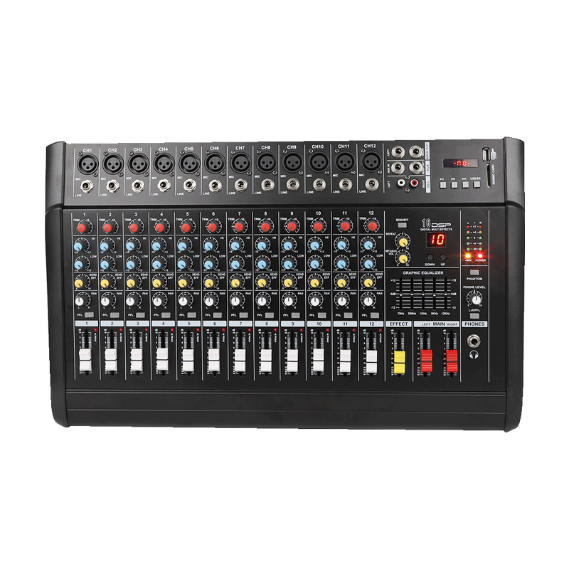 PMX συμπαγής μίκτης ήχου με ενσωματωμένο ενισχυτή, Bluetooth και είσοδο USB για εξωτερικές μεταδόσεις γάμου σε σκηνή