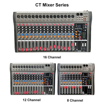 Επαγγελματικός ασύρματος Bluetooth μίκτης με 8/12/16 κανάλια, USB, XLR διεπαφή και Phantom Power