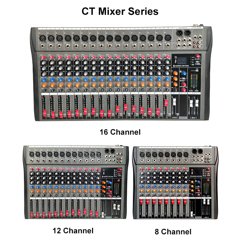 Επαγγελματικός ασύρματος Bluetooth μίκτης με 8/12/16 κανάλια, USB, XLR διεπαφή και Phantom Power