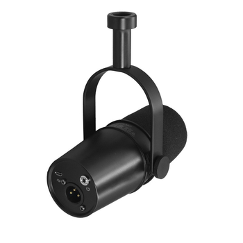 Microfon dinamic pentru streaming, cu interfață audio încorporată; captură supercardioidă; răspuns în frecvență 40Hz-20kHz