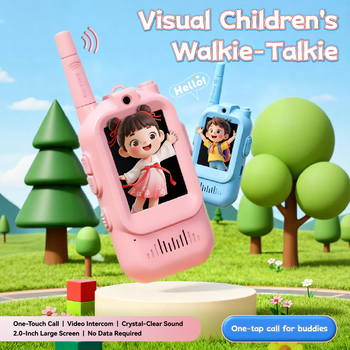 MAFAM intercom video pentru copii, purtat la gât pentru încărcare, apel cu un singur clic, rază până la 1,5 km, baterie Li-ion 650 mAh, display, rezistent la apă