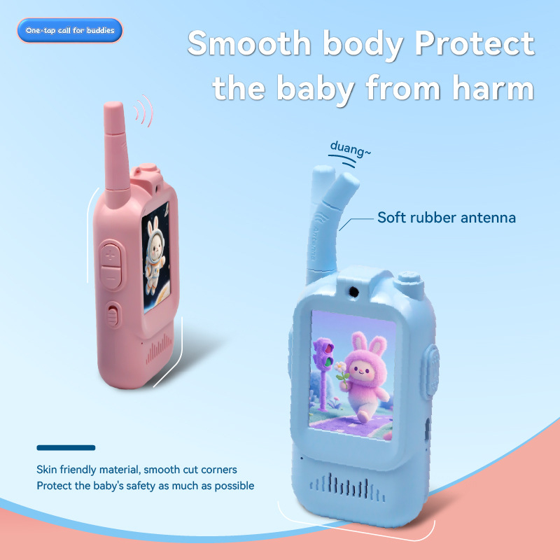 MAFAM intercom video pentru copii, purtat la gât pentru încărcare, apel cu un singur clic, rază până la 1,5 km, baterie Li-ion 650 mAh, display, rezistent la apă