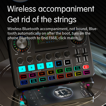 F668 otthoni használatra szánt PCI-E hangkártya, kétcsatornás keverő, mikrofon- és vonali bemenet, külső telepítés