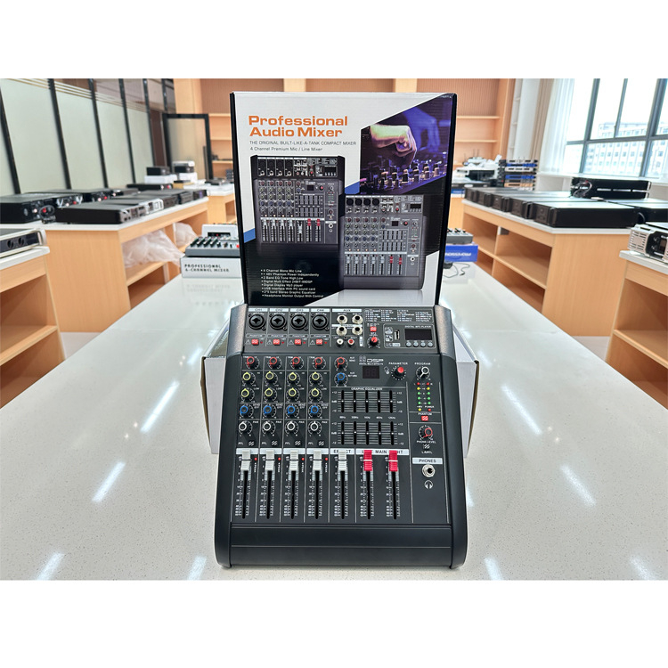 4-καναλικός μίκτης με ενσωματωμένο ενισχυτή 250W, όλα σε ένα, 99 DSP εφέ, RAM402D ενισχυτής, 48V για ζωντανές εμφανίσεις