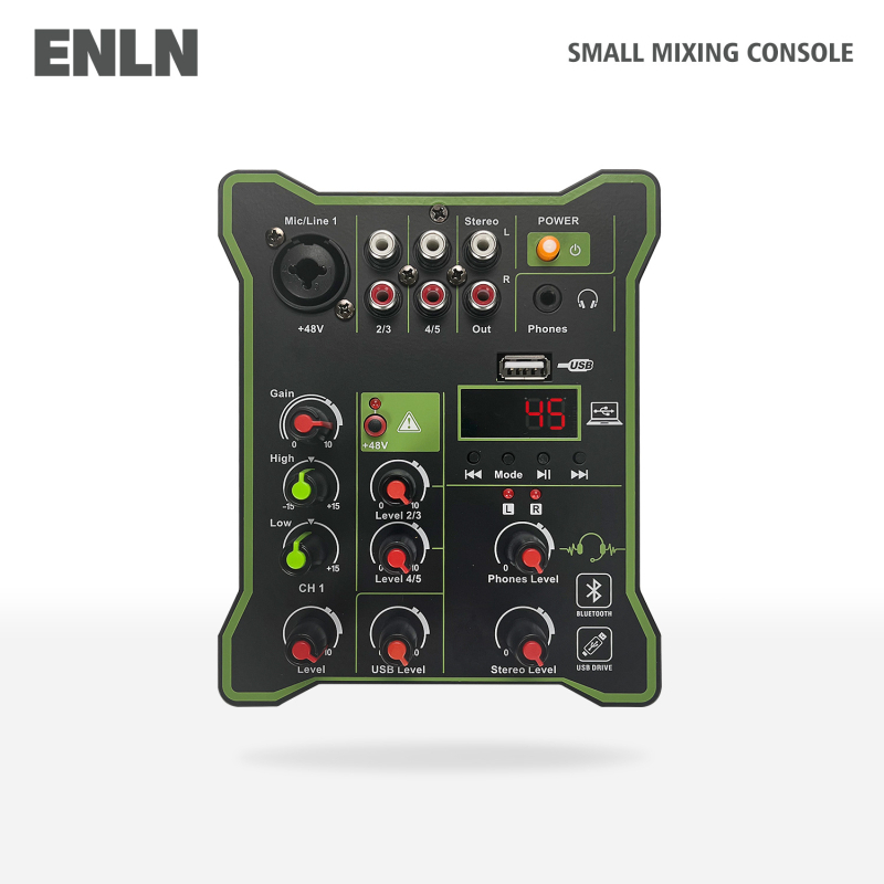 3-канален DJ миксер за жив запис, USB звукова карта и Bluetooth, за мобилни телефони и ПК