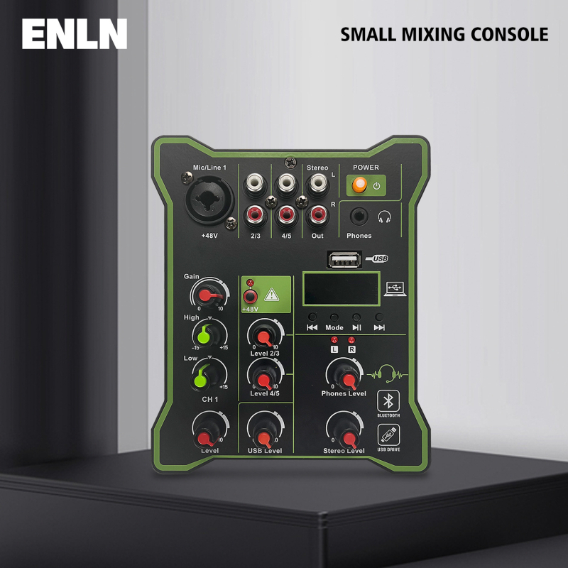3-канален DJ миксер за жив запис, USB звукова карта и Bluetooth, за мобилни телефони и ПК