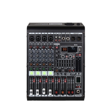 Професионален 8-канален аудио миксер с реверберация, 7-полосов еквалайзер, USB и Bluetooth за сцена