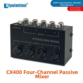 CX400 Štvorkanálový Pasívny Audio Mixér Hub pre Stereo Signály