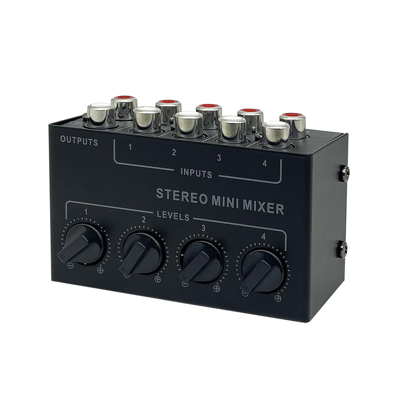 CX400 Štvorkanálový Pasívny Audio Mixér Hub pre Stereo Signály