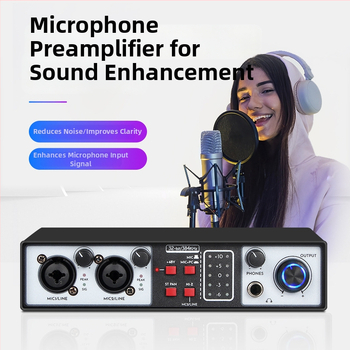 Mixer de înregistrare montat în rack, 2 intrări 2 ieșiri, interfață audio externă