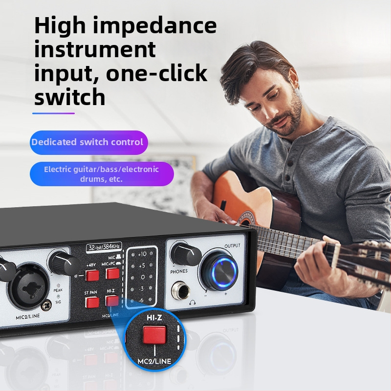 Mixer de înregistrare montat în rack, 2 intrări 2 ieșiri, interfață audio externă