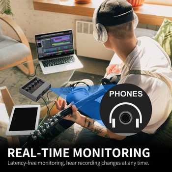 Q16 USB audió interfész otthoni használatra, kettős csatornás támogatással és külső telepítéssel