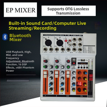 Interfață audio USB cu mixer pentru telefon și PC, cu efecte de înregistrare și reverber, Bluetooth pentru spectacole live