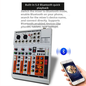 Interfață audio USB cu mixer pentru telefon și PC, cu efecte de înregistrare și reverber, Bluetooth pentru spectacole live