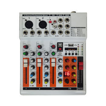 EP MIXER mixer audio cu 4 canale pentru streaming live, Bluetooth, înregistrare și efect de reverberație, compatibil cu telefonul mobil și PC-ul