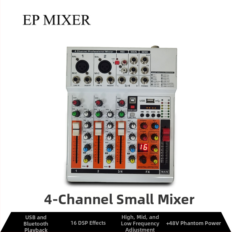 Interfață audio USB cu mixer pentru telefon și PC, cu efecte de înregistrare și reverber, Bluetooth pentru spectacole live