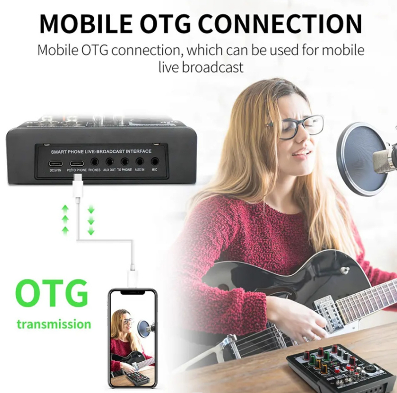 XTUGA XU3 mixer de 3 canale cu reverb, redare Bluetooth, interfață XLR și EQ