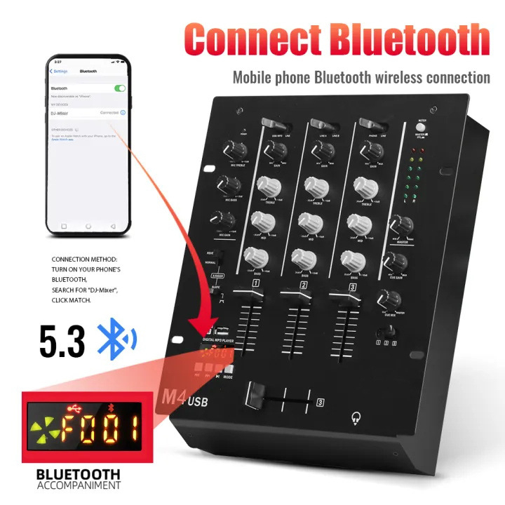 3-kanalni USB DJ mikser sa Scratch Padom za live nastupe