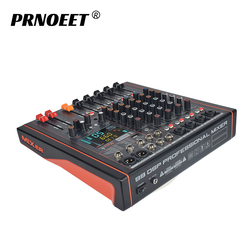 6-kanalni digitalni mikser za live prijenos s Bluetooth i USB - PRNOEET P-852, 30W