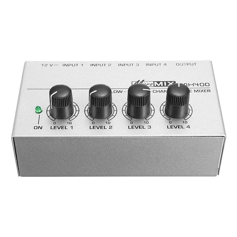 MX400 4 csatornás mono hangkeverő, 12V tápegység, N-AUDIO márka