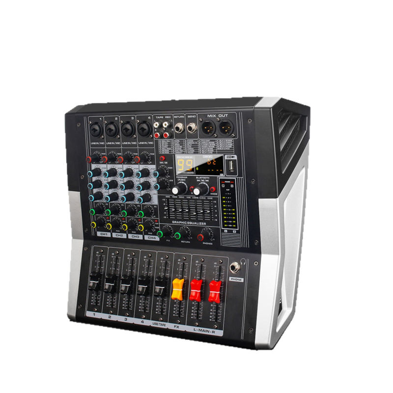 8-kanalni miješač zvuka s 7-pojasnim EQ, USB i Bluetooth za pozornicu i KTV (8-kanalni, 7-pojasni EQ, USB, Bluetooth)