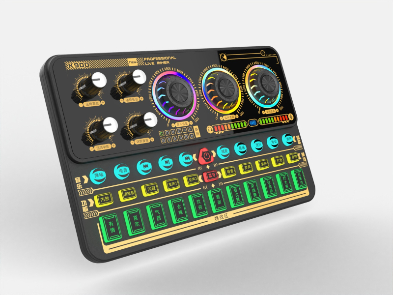 Kamandi k900 κάρτα ήχου με μίκσερ — εξωτερική PCI DSP διεπαφή δύο καναλιών για ζωντανό τραγούδι και καταγραφή βίντεο (PCI, DSP, εξωτερική, δύο καναλιών)