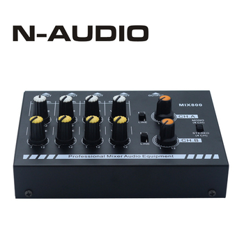 N-AUDIO MIX800 8-csatornás mini keverő, mono/stereo bemenet és kimenet, 9 V tápegység, szoftver nélkül