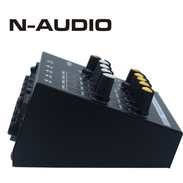 N-AUDIO MIX800 8-csatornás mini keverő, mono/stereo bemenet és kimenet, 9 V tápegység, szoftver nélkül