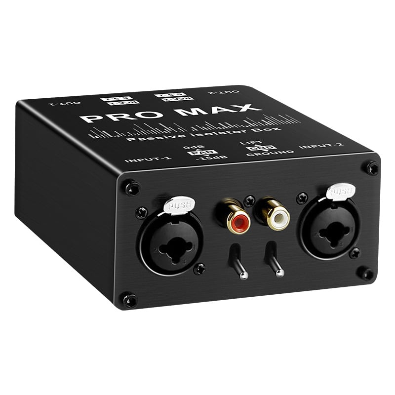 Izolator audio pe 2 canale cu eliminator de zgomot — conectori XLR și RCA, TITAK HTA001MAX