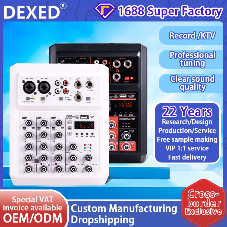 Bluetooth USB mikser za monitoring uz DJ reverb efekata, model Re-403, 20W, USB sučelje