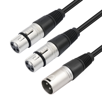 XLR audio kabel: 1× muški XLR na 2× ženski XLR priključka, 3-pins, jezgro od bakreno obloženog aluminija, niklani premaz