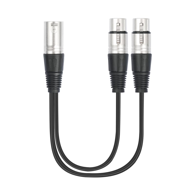 XLR audio kabel: 1× muški XLR na 2× ženski XLR priključka, 3-pins, jezgro od bakreno obloženog aluminija, niklani premaz
