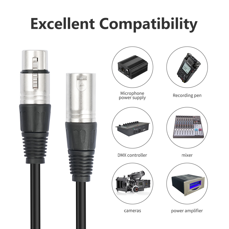 XLR audio kabel: 1× muški XLR na 2× ženski XLR priključka, 3-pins, jezgro od bakreno obloženog aluminija, niklani premaz
