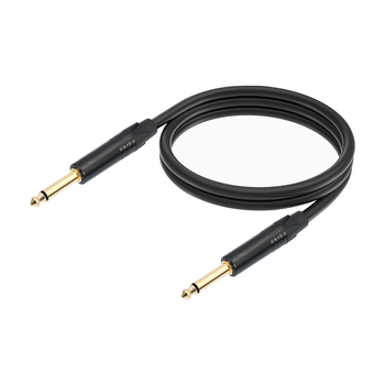 Gitár audio kábel, 1/4 in TS férfi–férfi, árnyékolt, kétmagos, aranyozott réz vezetővel