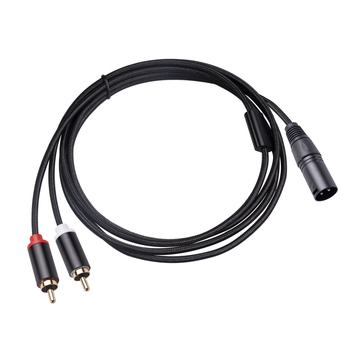 REXLIS RCA19 cablu audio XLR 3 pini către dual RCA, ecranat, conectori plăci aurii, lungime 1m/2m